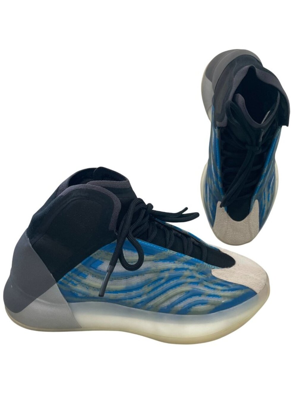 Adidas Yeezy Qntm Basketball Shoes Sz 7.5 Frozen Blue Hypebeast Athletic Sneaker